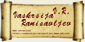 Vaskrsija Ranisavljev vizit kartica